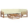 vidaXL Conjunto de Sof&aacute;s para Exterior 5 pcs Natural e Creme