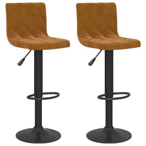 vidaXL Bancos de bar 2 pcs veludo castanho