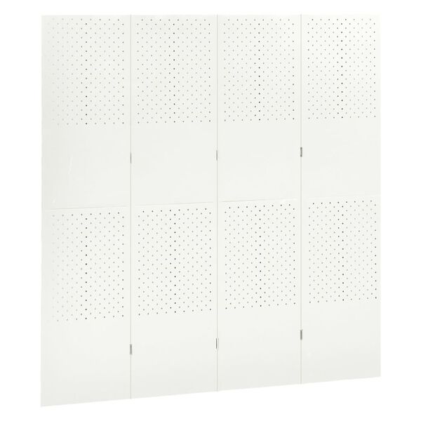 vidaXL Divis&oacute;ria de quarto com 4 pain&eacute;is a&ccedil;o 160x180 cm branco