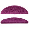 vidaXL Tapetes de escada 15 pe&ccedil;as 56x17x3 cm violeta semicircular
