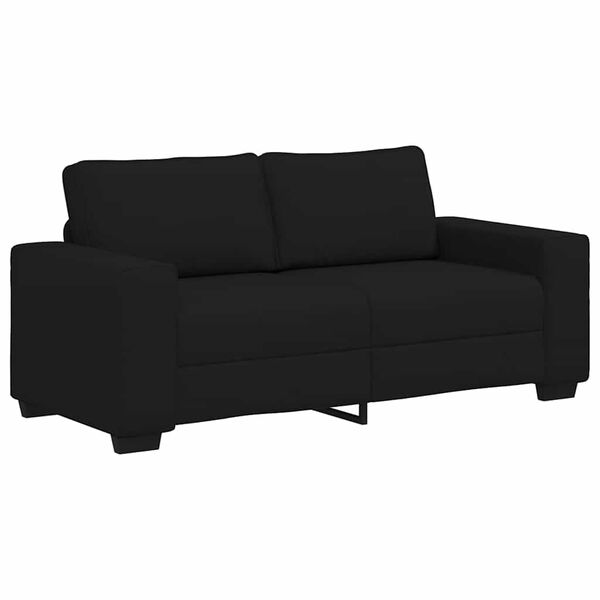 vidaXL Sof&aacute; de 2 lugares tecido 180x77x82 cm preto