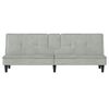 vidaXL Sofá-cama com suportes para copos veludo cinzento-claro