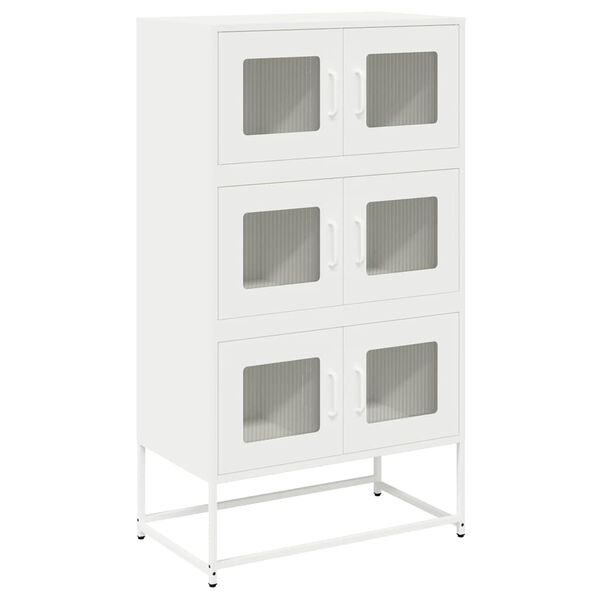 vidaXL Aparador alto 68x39x123 cm aço branco