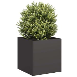 vidaXL Vaso/floreira 40x40x40 cm a&ccedil;o laminado a frio preto