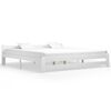 vidaXL Estrutura de cama 200x200 cm pinho maci&ccedil;o branco