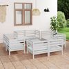 vidaXL 9 pcs conjunto lounge de jardim pinho maciço branco