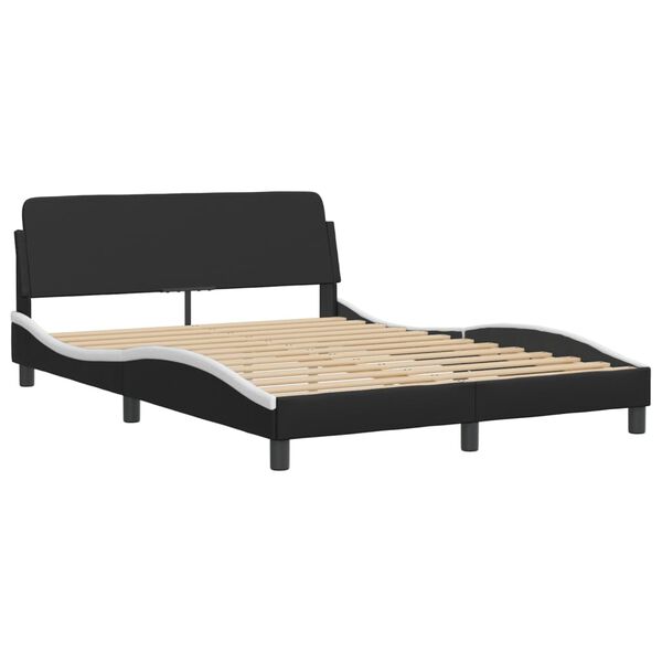 vidaXL Cama Viana com colch&atilde;o 120x200 cm couro artificial preto e branco