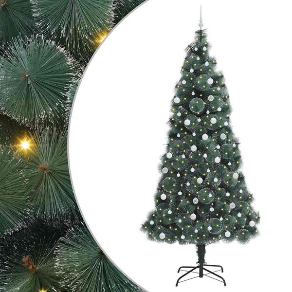 vidaXL &Aacute;rvore de Natal Artificial Pr&eacute;-iluminada com Conjunto de Bolas