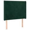vidaXL Cabeceira cama c/ abas veludo 83x16x118/128 cm verde-escuro