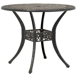 vidaXL Mesa de jardim &Oslash;90x75 cm alum&iacute;nio fundido bronze
