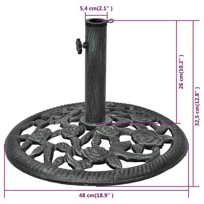 vidaXL Base para guarda-sol em ferro fundido 12 kg 48 cm
