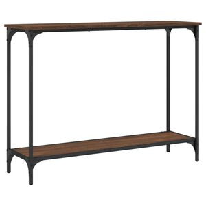 vidaXL Mesa consola 101x30,5x75 cm derivados madeira carvalho castanho