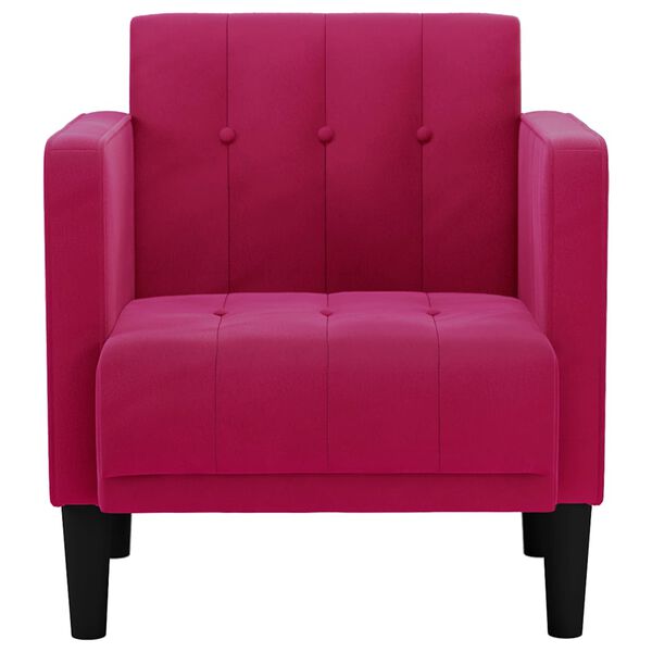 vidaXL Poltrona com apoio de bra&ccedil;os 53 cm veludo vermelho tinto