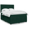vidaXL Cama com molas/colch&atilde;o 140x190 cm veludo verde-escuro
