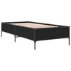 vidaXL Estrutura de cama 75x190 cm derivados de madeira e metal preto