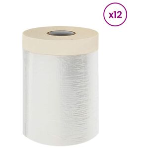 vidaXL Lona de Poeira com Fita Adesiva 12 unid. Transparente HDPE