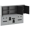 vidaXL Conjunto de Arm&aacute;rio de Ferramentas e Pegboard 5 pcs Preto