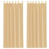 vidaXL Cortinas de voile com la&ccedil;os 2 pcs areia 140x260 cm