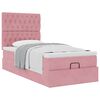 moldura de cama otomana vidaXL com colch&otilde;es rosa 100x200cm veludo