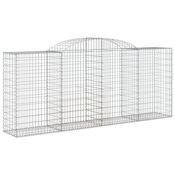 vidaXL Cestos gabião arqueados 8pcs 300x50x120/140cm ferro galvanizado