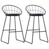 vidaXL Bancos de bar 2 pcs couro artificial preto
