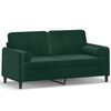 vidaXL Sof&aacute; 2 lug. c/ almofadas decorativas 140cm veludo verde-escuro