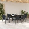 vidaXL Conjunto de Jantar para Jardim 7 pcs Preto e Cinza Rattan de PE
