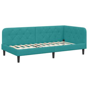 vidaXL Estrutura de Cama de Canto Turquesa 90 x 200 cm Veludo