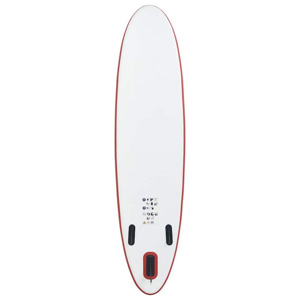 vidaXL Conjunto prancha de paddle SUP insuflável vermelho e branco
