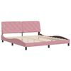 vidaXL Estrutura de cama sem colch&atilde;o 180x200 cm veludo rosa