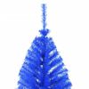 vidaXL Meia árvore de Natal artificial com suporte 180 cm PVC azul