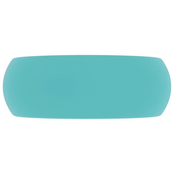 vidaXL Lavat&oacute;rio luxuoso redondo 40x15 cm cer&acirc;mica verde-claro mate