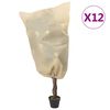 vidaXL Coberturas para plantas com cord&atilde;o 12 pcs 70 g/m&sup2; 0,8x0,8 m