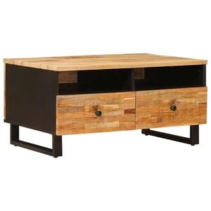 vidaXL Mesa de centro Castanho 80 x 54 x 40 cm Madeira de manga maci&ccedil;a