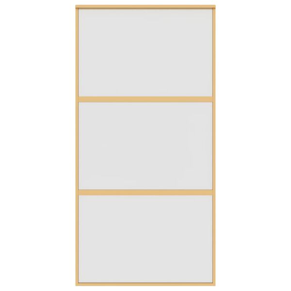 vidaXL Porta deslizante 102,5x205 cm vidro ESG fosco/alum&iacute;nio dourado