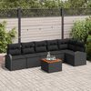 vidaXL Conjunto de Sof&aacute; de Jardim 7 pcs Preto