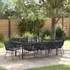 vidaXL Conjunto de Jantar para Jardim 9 pcs Preto Rattan Sint&eacute;tico