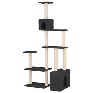 vidaXL &Aacute;rvore para gatos com postes de sisal Cinzento-Escuro 177,5 cm