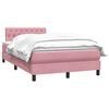 vidaXL Cama com molas/colch&atilde;o 120x210 cm veludo Rosa
