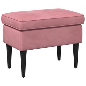 vidaXL Pufe para os P&eacute;s Rosa 55 x 35 x 41 cm Veludo