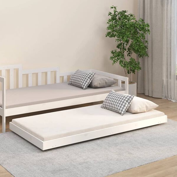 vidaXL Cama sem colch&atilde;o 75x190 cm madeira de pinho maci&ccedil;a branco