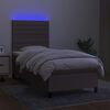 vidaXL Cama box spring + colch&atilde;o/LED 90x200cm tecido cinza-acastanhado