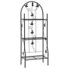vidaXL Suporte para plantas com 3 prateleiras 52x28x128 cm ferro preto