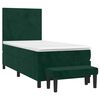 vidaXL Cama com molas/colch&atilde;o 100x200 cm veludo verde-escuro