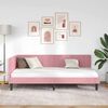 vidaXL Estrutura de Cama de Canto Rosa 90 cm x 190 cm Veludo