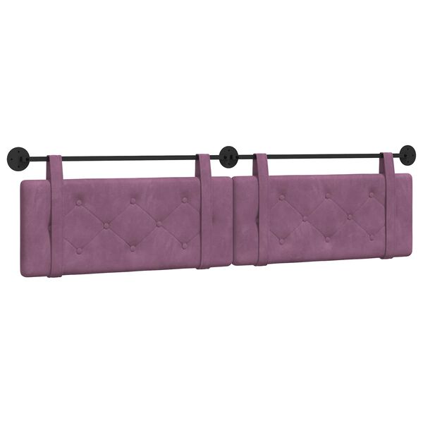vidaXL Cabeceira Suspensa Roxo 210 x 55 x 5 cm Veludo