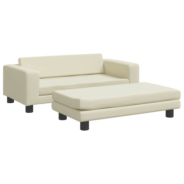 vidaXL Cama para cães com extensão 100x50x30 cm couro artificial creme