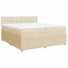 vidaXL Cama com molas/colch&atilde;o 200x200 cm tecido cor creme