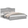 vidaXL Cama com Armazenamento com gaveta Cinza Sonoma 200 x 200 cm
