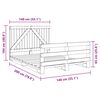 vidaXL Estrutura de cama com cabeceira 140x200 cm pinho maciço